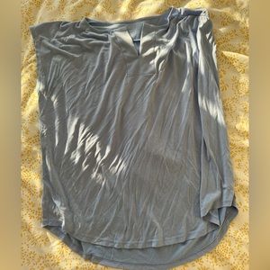 Blue Split Neck Loft Blouse